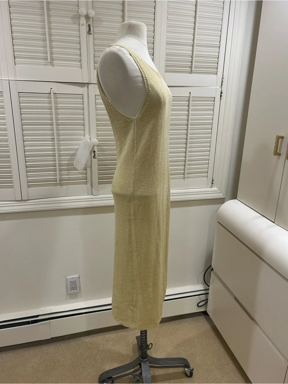 Light Yellow Knit Tank Dress - Women